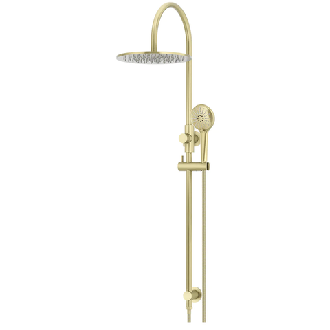 Meir Round Overhead Shower Rail - Three Function Hand Shower Set 300mm Tiger Bronze MZ0906-PVDBB