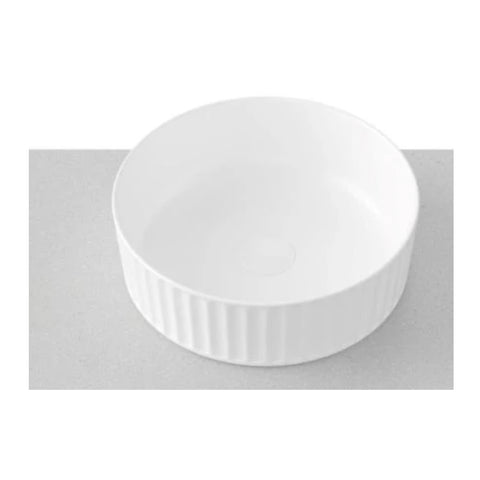 Timberline Allure Flute Topmount Basin 365mm Matte White ALF-BS-360-WM-U