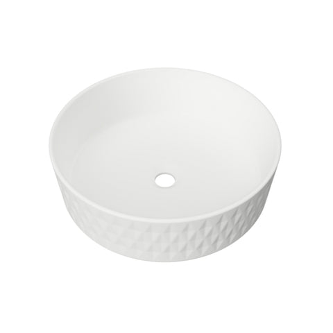 Timberline Diamond Topmount Basin 360mm Matte White DIA-BS-360-WM-U