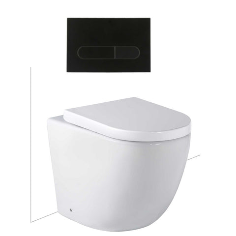 Seima Arko Toilet Package, Wall Faced Toilet Pan Matte White, In Wall Cistern C100, Flush button 500 Serie Matte Black, Deluxe Toilet Seat 192596 + 191803