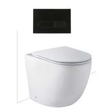 Seima Arko Toilet Package, Wall Faced Toilet Pan Matte White, In Wall Cistern C100, Flush button 500 Serie Matte Black, Flat Toilet Seat 192598 + 191803