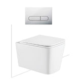 Seima Plati Toilet Package, Wall Hung Toilet Pan Matte White, In Wall Cistern C200, Flush button 500 Serie Chrome, Flat Toilet Seat 192465 + 191804