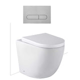 Seima Arko Toilet Package, Wall Faced Toilet Pan Matte White, In Wall Cistern C100, Flush button 500 Serie Brushed Nickel, Deluxe Toilet Seat 192596 + 192063