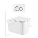 Seima Plati Toilet Package, Wall Hung Toilet Pan Matte White, In Wall Cistern C200, Flush button 100 Serie White, Flat Toilet Seat 192465 + 191793