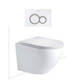 Seima Arko Toilet Package, Wall Hung Toilet Pan Matte White, In Wall Cistern C200, Flush button 100 Serie White, Flat Toilet Seat 192590 + 191793