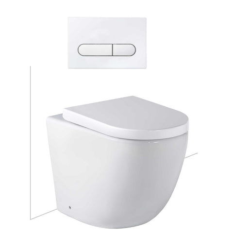 Seima Arko Toilet Package, Wall Faced Toilet Pan Matte White, In Wall Cistern C100, Flush button 500 Serie Matte White, Deluxe Toilet Seat 192596 + 192276