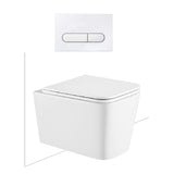 Seima Plati Toilet Package, Wall Hung Toilet Pan Matte White, In Wall Cistern C200, Flush button 500 Serie Matte White, Flat Toilet Seat 192465 + 192276