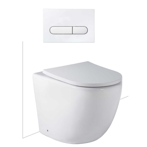 Seima Arko Toilet Package, Wall Faced Toilet Pan Matte White, In Wall Cistern C100, Flush button 500 Serie Matte White, Slim Toilet Seat 192597 + 192276