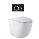 Seima Arko Toilet Package, Wall Faced Toilet Pan Matte White, In Wall Cistern C100, Flush button 100 Serie Black, Deluxe Toilet Seat 192596 + 191790