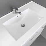 Fienza Dolce Amato Wall Hung Vanity 900mm Walnut / Matte Black Frames TCL90BWAF