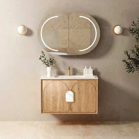 Otti Laguna Mk II Wall Hung Cabinet Only 900mm Natural Woodland Oak LGM900N