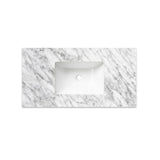 Otti Noosa Wall Hung Vanity 1200mm Satin White w/ Undermount Natural Carrara Marble Top & Basin NS1200WSTUD-NCA-UB