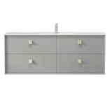 Otti Boston Wall Hung Vanity 1200mm Light Grey / White Top BS1200LGCT