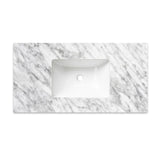 Otti Byron Wall Hung Vanity Fluted 750mm Woodland Oak w/ Undermount Woodland Carrara Marble Top & Basin BYW750LSTUD-NCA-UB