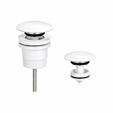Amelie Bonn Universal Basin Pop Up Waste Mushroom Head Gloss White BDO-BKP82-GW