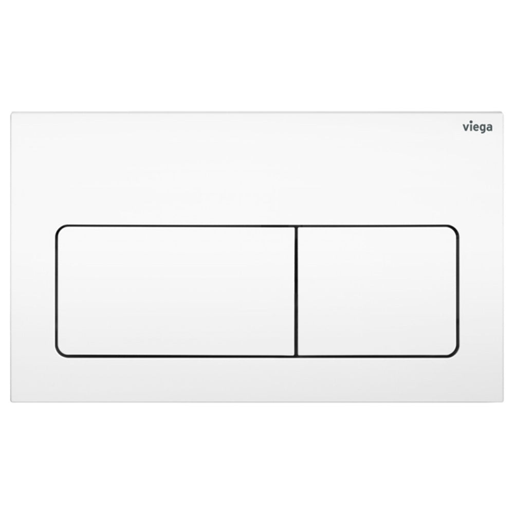 Fienza Viega Life5 Soft Rectangular Flush Plate White V-LIFE5W