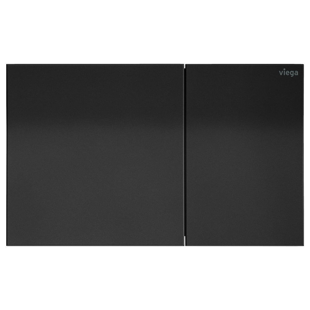 Fienza Viega More200 Curved Button Flush Plate Matte Black V-MORE200B