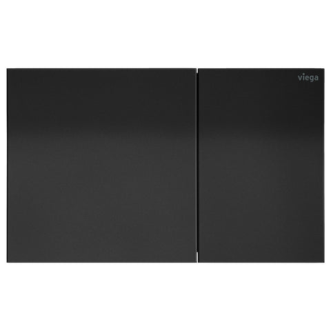 Fienza Viega More200 Curved Button Flush Plate Matte Black V-MORE200B