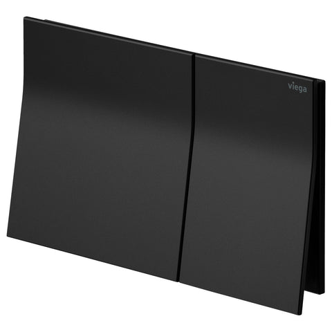 Fienza Viega More200 Curved Button Flush Plate Matte Black V-MORE200B