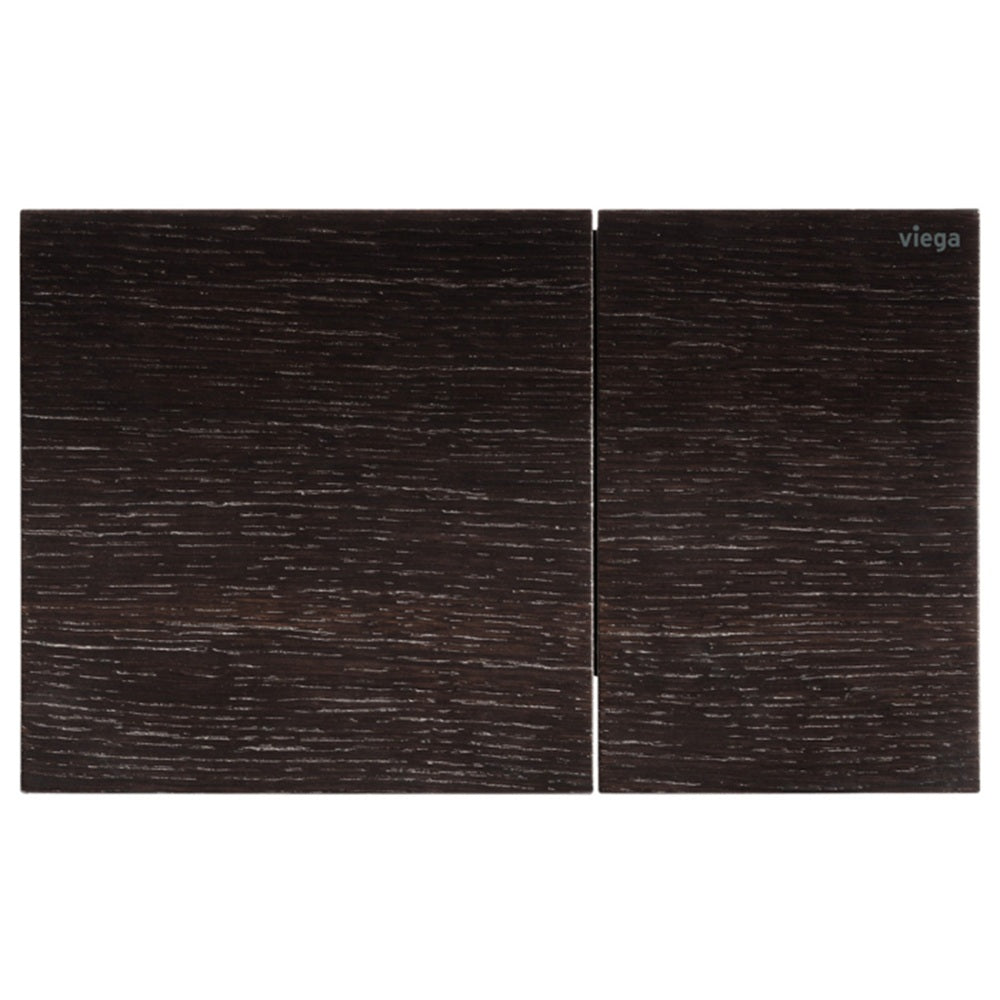 Fienza Viega More200 Curved Button Flush Plate Stained Oak V-MORE200SO