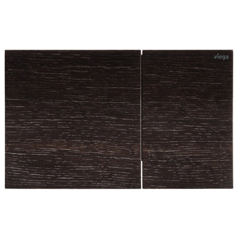 Fienza Viega More200 Curved Button Flush Plate Stained Oak V-MORE200SO