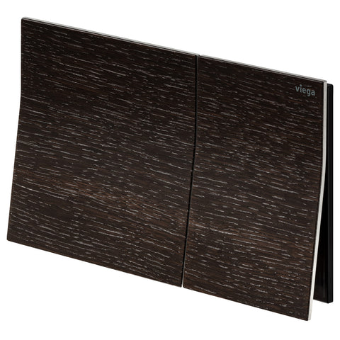 Fienza Viega More200 Curved Button Flush Plate Stained Oak V-MORE200SO