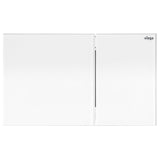 Fienza Viega More200 Curved Button Flush Plate White Glass V-MORE200WG