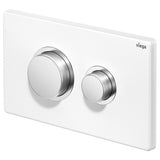 Fienza Viega Public11 Raised Round Button Flush Plate White V-PUBLIC11W