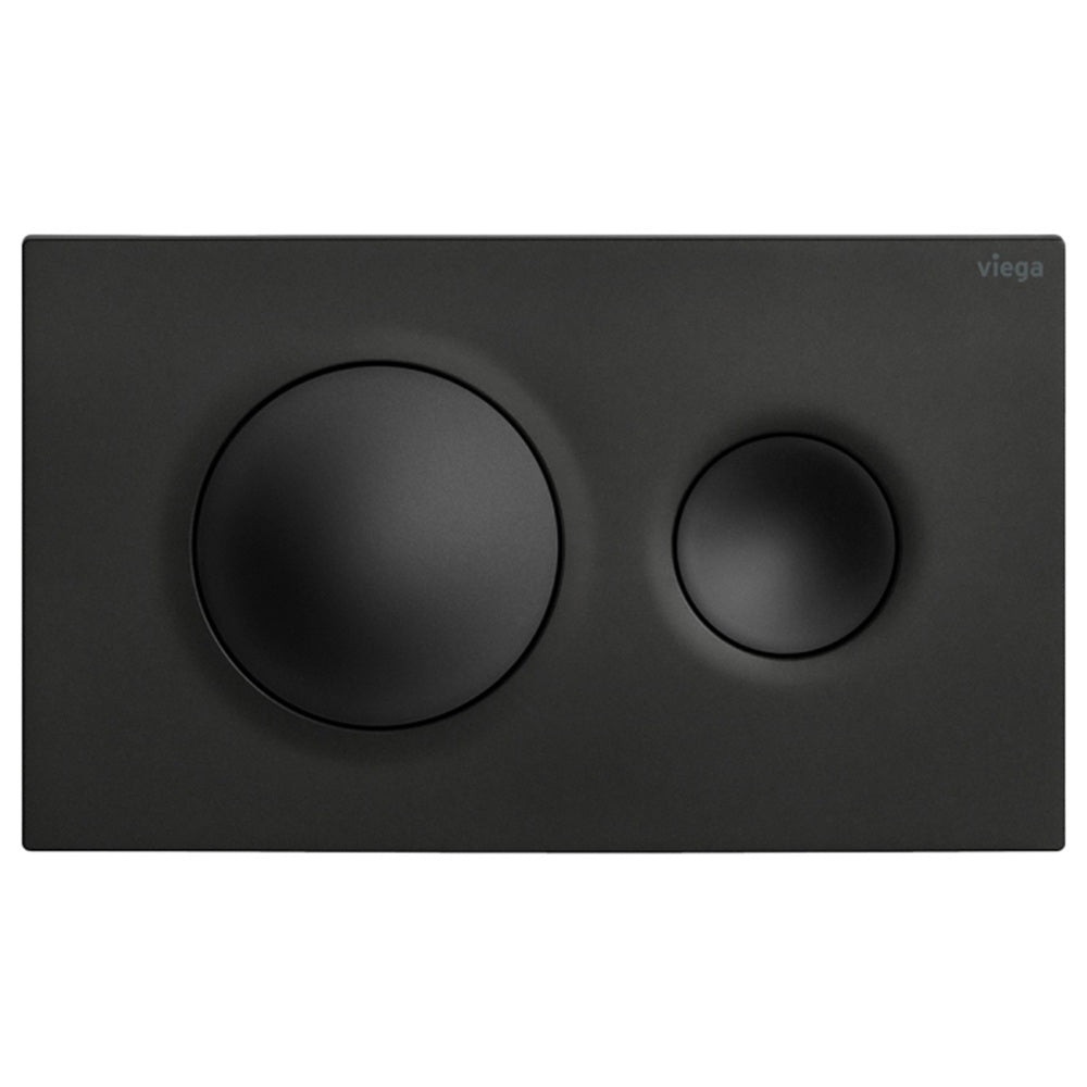 Fienza Viega Style20 Round Button Flush Plate Matte Black V-STYLE20B