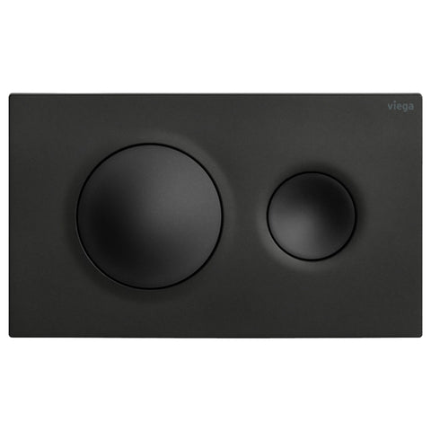 Fienza Viega Style20 Round Button Flush Plate Matte Black V-STYLE20B