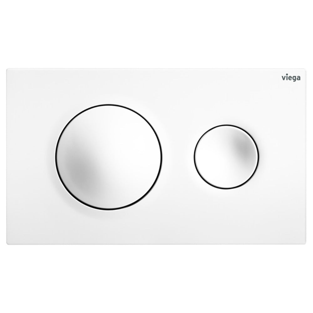 Fienza Viega Style20 Round Button Flush Plate White V-STYLE20W