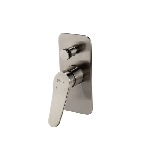 Oliveri Verona Wall Mixer w/ Diverter Trim Brushed Nickel VA304502BN-TK