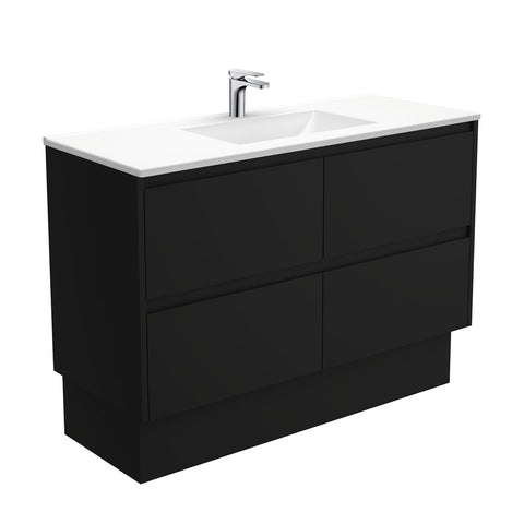 Fienza Vanessa Amato On Kickboard Vanity (1 Taphole) 1200mm Satin Black VAN120BBK