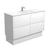 Fienza Vanessa Amato On Kickboard Vanity (1 Taphole) 1200mm Satin White VAN120BWK