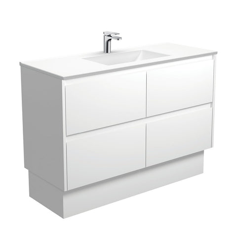 Fienza Vanessa Amato On Kickboard Vanity (1 Taphole) 1200mm Satin White VAN120BWK