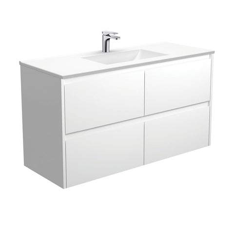 Fienza Vanessa Amato Wall Hung Vanity (1 Taphole) 1200mm Satin White VAN120BW