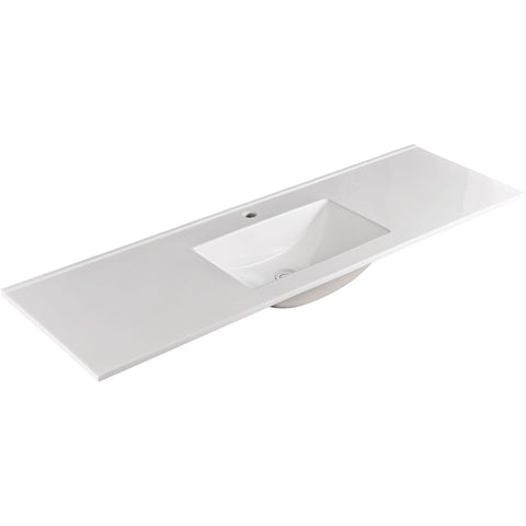 Fienza Vanessa Top Only Single Bowl 1500X460mm (1 Taphole) Gloss White 150VANS