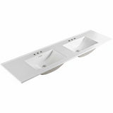 Fienza Vanessa Top Only Double Bowl 1800x460mm (3 Taphole) Gloss White 180VAND-3