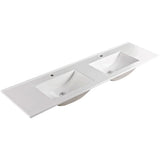 Fienza Vanessa Top Only Double Bowl 1800x460mm (1 Taphole) Gloss Warm White 180VAND