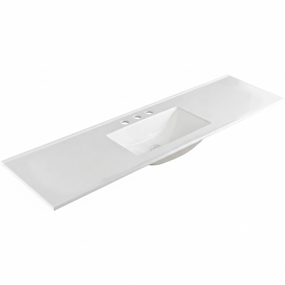 Fienza Vanessa Top Only Single Bowl 1800x460mm (3 Taphole) Gloss White 180VANS-3