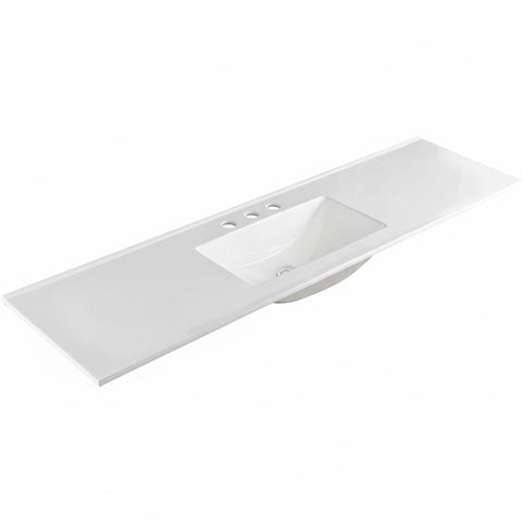 Fienza Vanessa Top Only Single Bowl 1800x460mm (3 Taphole) Gloss White 180VANS-3