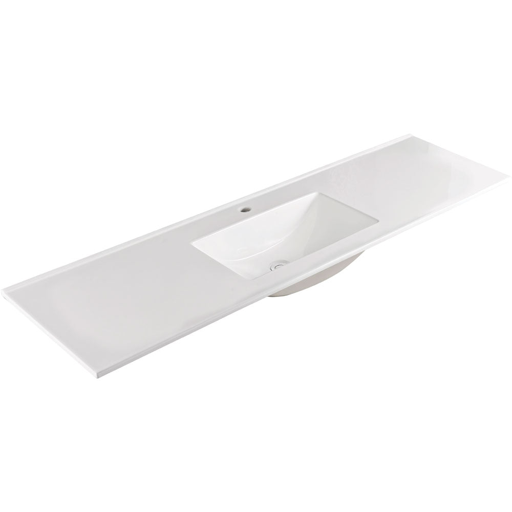 Fienza Vanessa Top Only Single Bowl 1800x460mm (1 Taphole) Gloss Warm White 180VANS