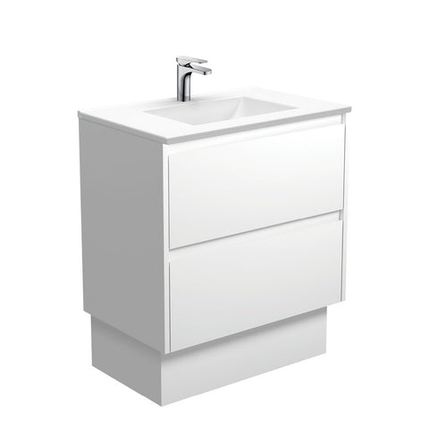 Fienza Vanessa Amato On Kickboard Vanity (1 Taphole) 750mm Satin White VAN75BWK