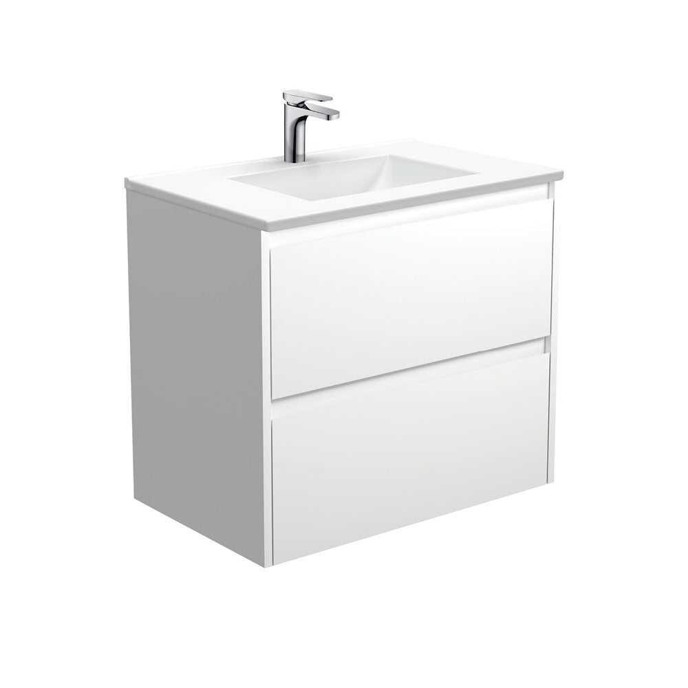 Fienza Vanessa Amato Wall Hung Vanity (1 Taphole) 750mm Satin White VAN75BW