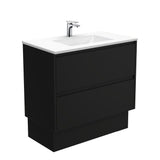 Fienza Vanessa Amato On Kickboard Vanity (1 Taphole) 900mm Satin Black VAN90BBK