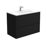 Fienza Vanessa Amato Wall Hung Vanity (1 Taphole) 900mm Satin Black VAN90BB