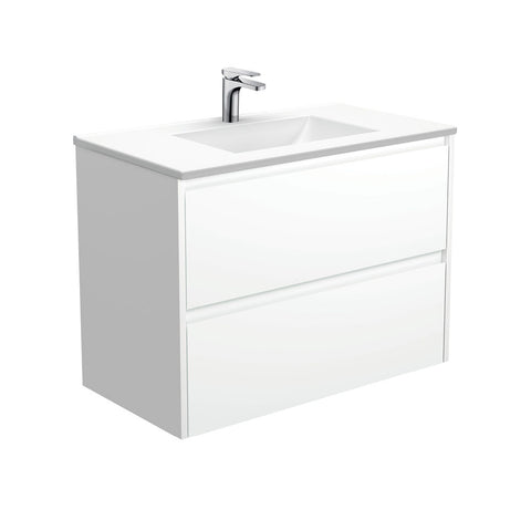 Fienza Vanessa Amato Wall Hung Vanity (1 Taphole) 900mm Satin White VAN90BW