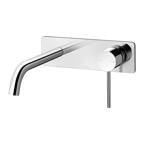 Phoenix Vivid Slimline SwitchMix Wall Basin / Bath Mixer Set 180mm Brushed Nickel VS2810-40-1