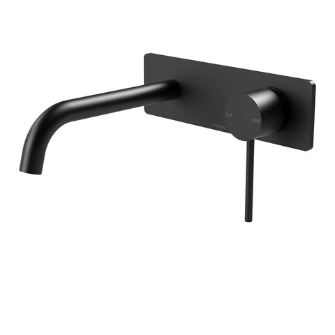 Phoenix Vivid Slimline SwitchMix Wall Basin / Bath Mixer Set 180mm (Fit-Off Kit) Lead Free Matte Black VS2812-10-1
