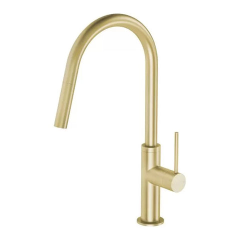 Phoenix Vivid Slimline Pull Out Sink Mixer 200mm Lead Free Brushed Gold VS7105-12-1